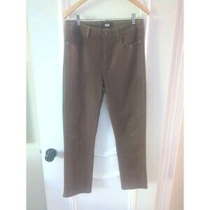 Paige Women's Brown Coated High Waist Straight Jeans Pants Size 30